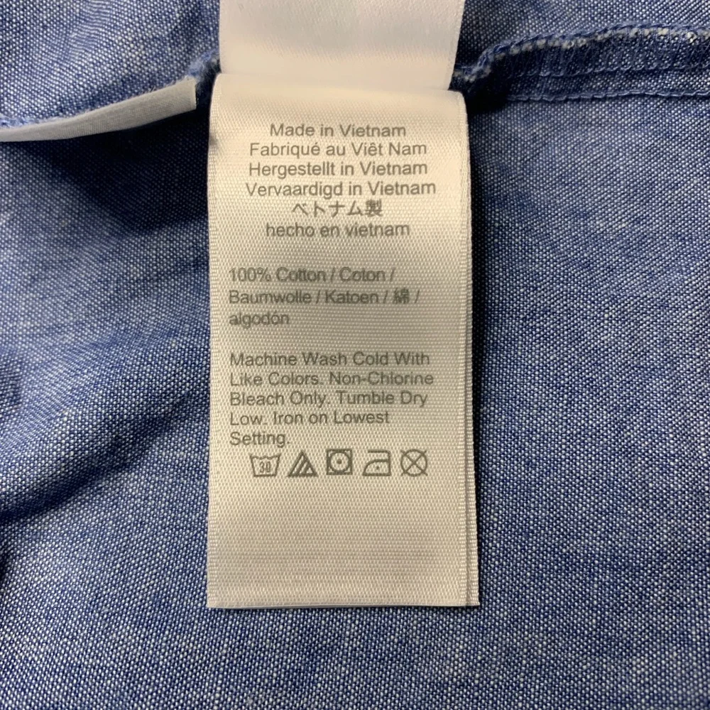 J.Crew Re-Imagined denim dress raglan long sleeves front button closure size LT - Picture 11 of 11